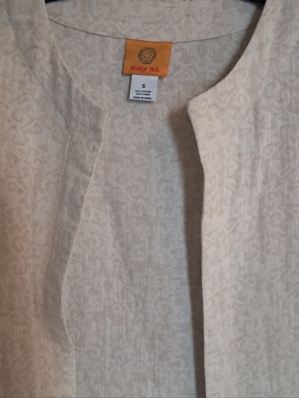 Ruby Rd. Cream Open Front Textured Jacket - Picture 10 of 15